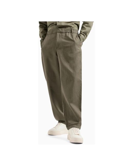 Armani Exchange Green Straight Trousers for men