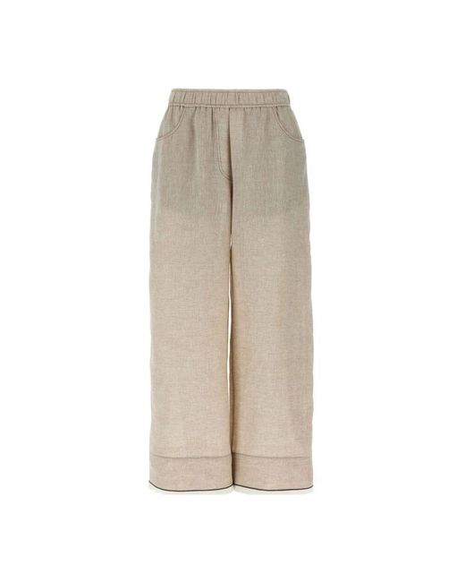 Brunello Cucinelli Natural Straight Trousers