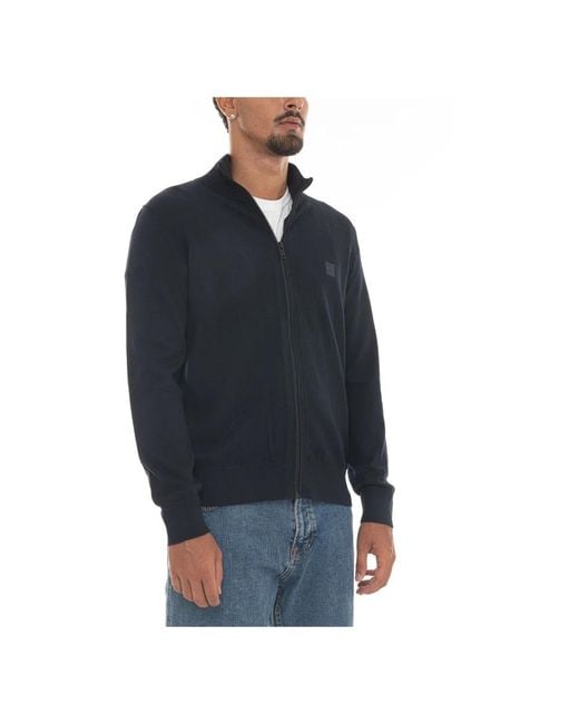 Boss Kanozip Cardigan in het Black voor heren