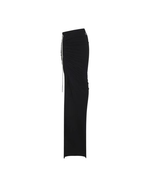 Moncler Rokken ,Zwart ,Katoen Verstelbare Maxi Rok Met Split in het Black