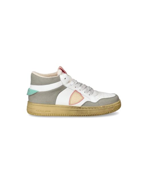 Philippe Model Schoenen ,Veelkleurig ,Katoen Sneakers Lyon Streetwear in het White