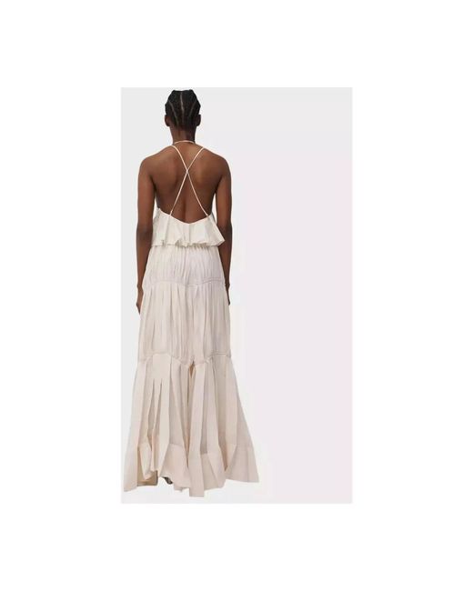 Jonathan Simkhai Natural S maxikleid mit tiefem v-ausschnitt