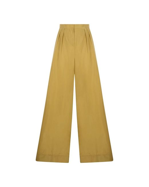 Alberta Ferretti Yellow Wide Trousers