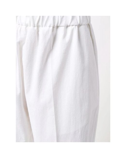 MM6 by Maison Martin Margiela White Straight Trousers