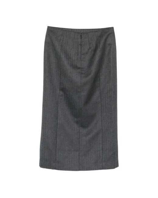 Entire studios Tailored Midi Rok in het Gray