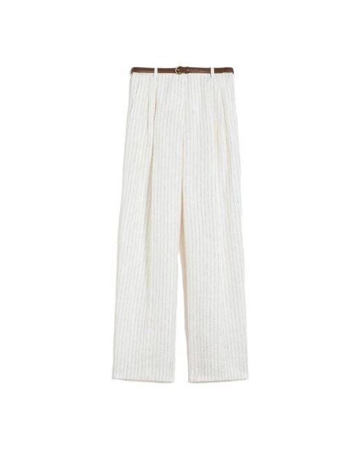 Max Mara White Wide Trousers
