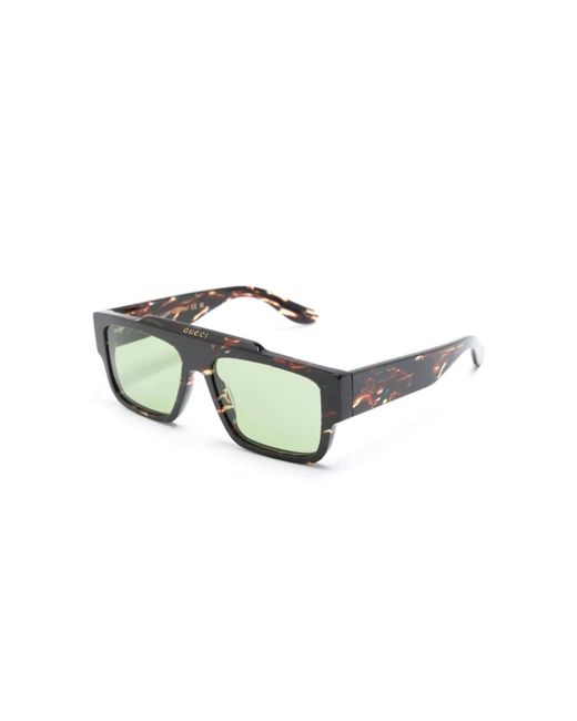 Gucci Green Rectangular Sunglasses for men