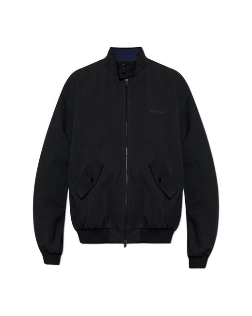 Balenciaga Jassen ,Zwart ,Katoen Jas Met Logo in het Blue voor heren