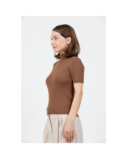 Max Mara Truien & Vesten ,Bruin ,Wol Maglia Dolcevita in het Brown