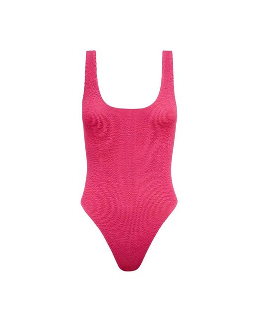 Bondeye Badmode ,Roze ,Nylon Framboos Badpak Madison Model in het Pink