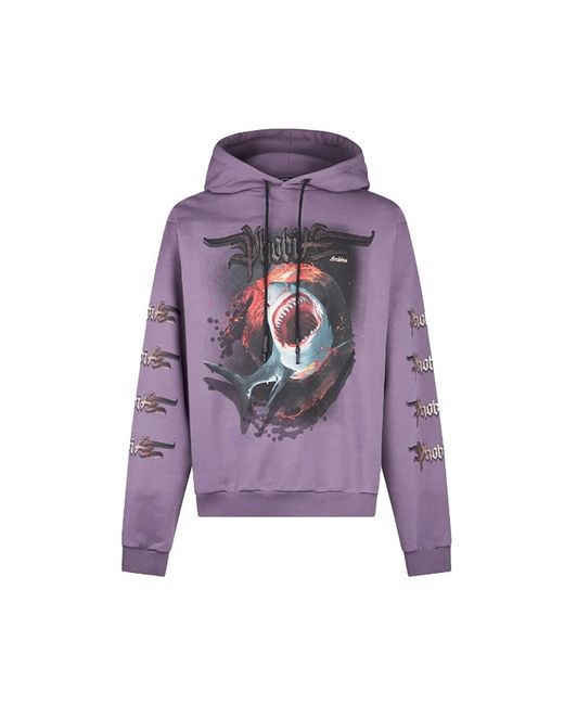 PHOBIA ARCHIVE Shark Pprint Hoodie in het Purple voor heren