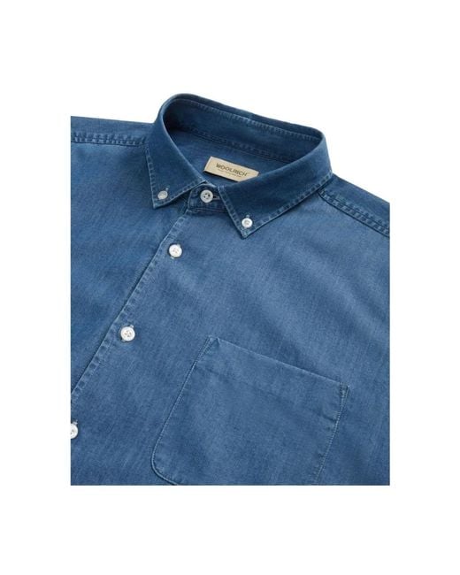 Woolrich Blaues Button-Up Hemd in Blue für Herren
