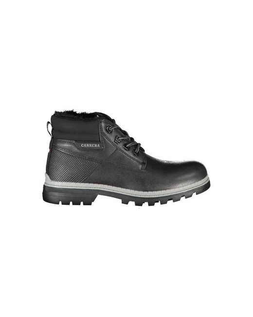 Carrera Black Lace-Up Boots