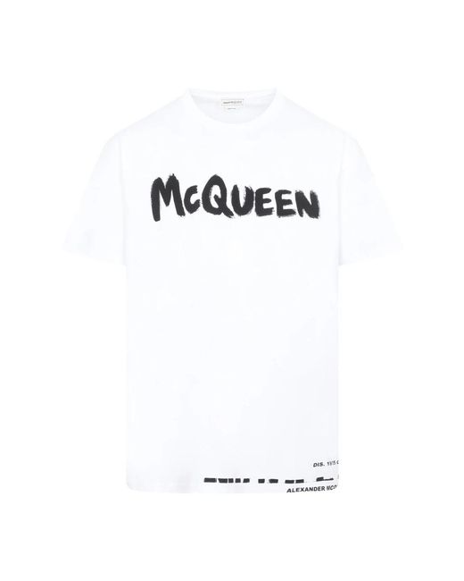 Alexander McQueen Weißes graffiti logo t-shirt in White für Herren