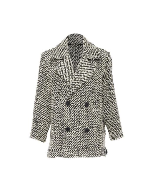 Saint Laurent Elegante Double-Breasted Jas Met Zakken in het Gray