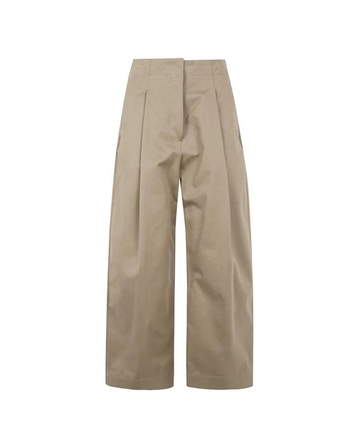 Studio Nicholson Wide Trousers in het Natural