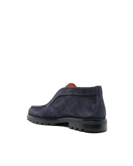 Santoni Blue Ankle Boots for men