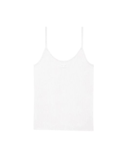 Courreges White Sleeveless Tops