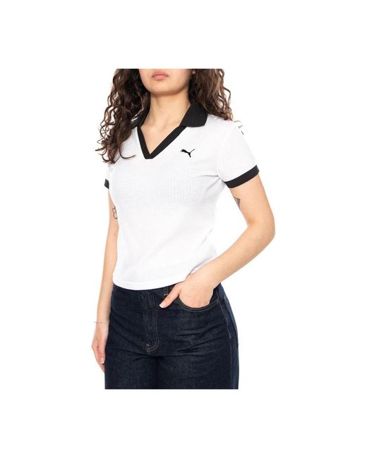PUMA Wardrobe Ess Polo in het White