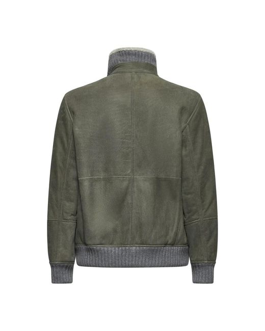 Brunello Cucinelli Green Faux Fur & Shearling Jackets for men
