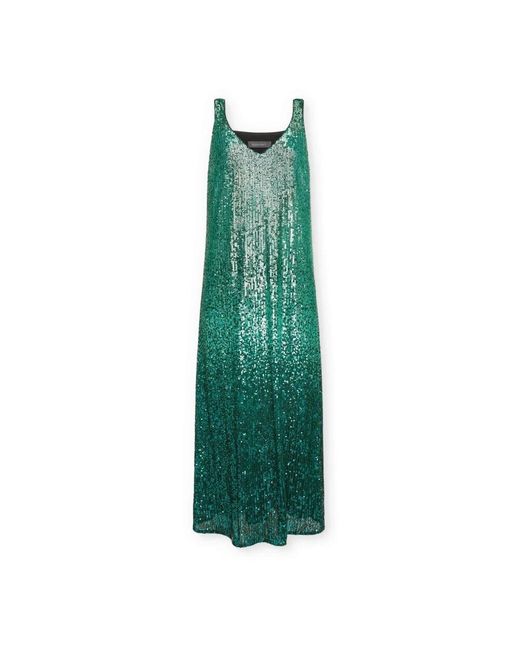 Elena Miro Green Langes Kleid, Vollständig Mit Pailletten Bestickt