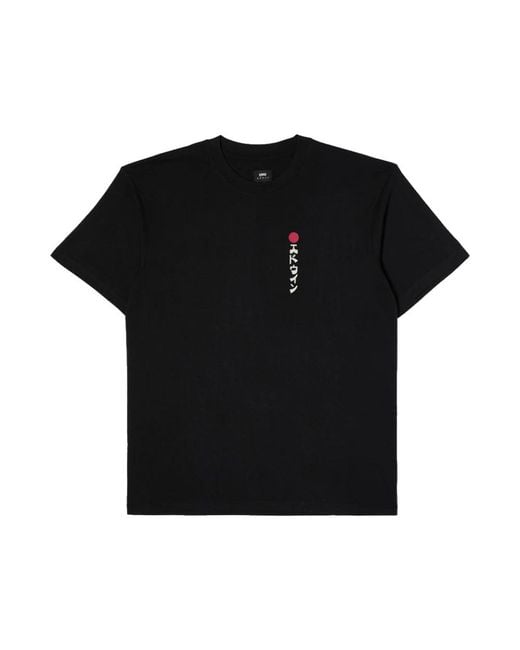 Edwin Tops ,Zwart ,Katoen Kamifuji T-Shirt Zwart in het Black voor heren