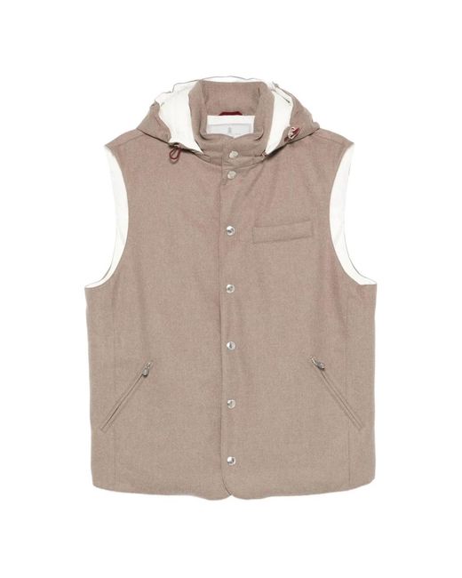 Brunello Cucinelli Gray Outwear Waistcoats for men