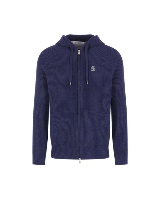 Brunello Cucinelli Blue Cashmere Knitwear for men