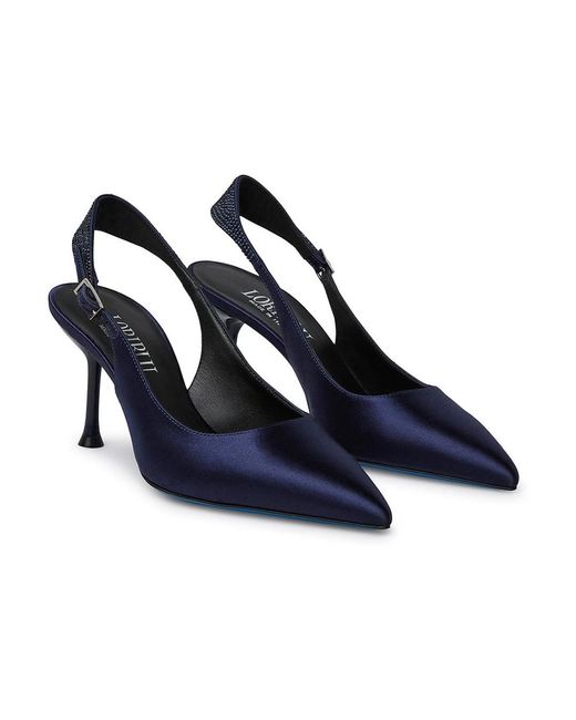 Loriblu Blue Satin Jewel Slingback