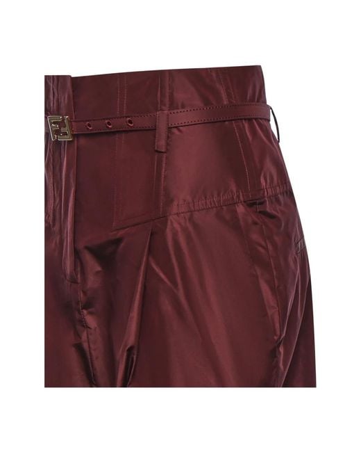 Fendi Red Wide Trousers