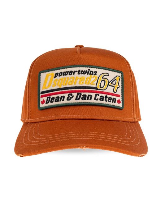 DSquared² Accessoires ,Bruin ,Katoen Baseball Cap in het Orange voor heren