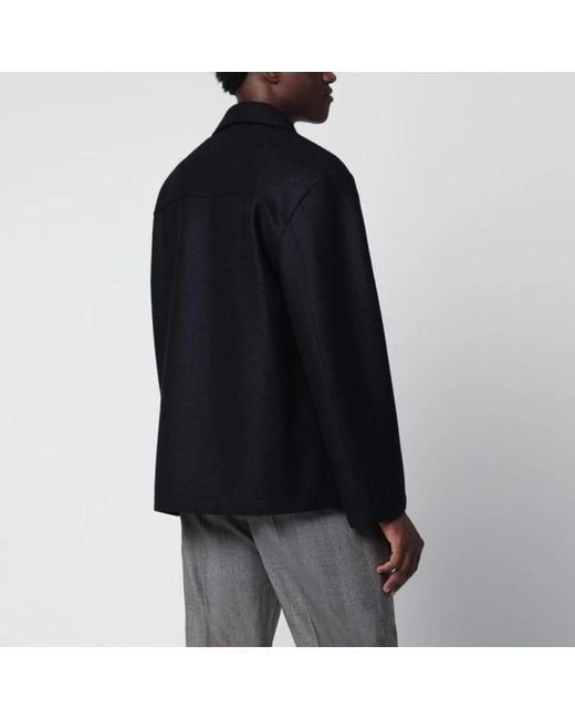 Harris Wharf London Black Double-Breasted Coats for men