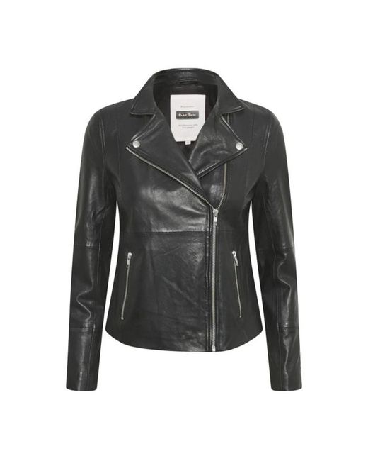 Part Two Jassen ,Zwart ,Zwarte Leren Bikerjas Frances Pw Ja in het Black