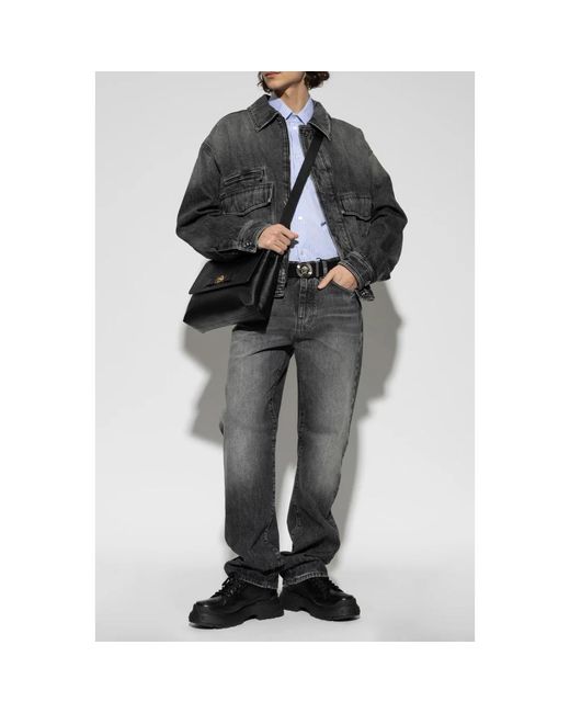 Versace Overhemden ,Blauw ,Katoen Gestreept Slim-Fit Overhemd Van Katoenpoplin in het Blue voor heren