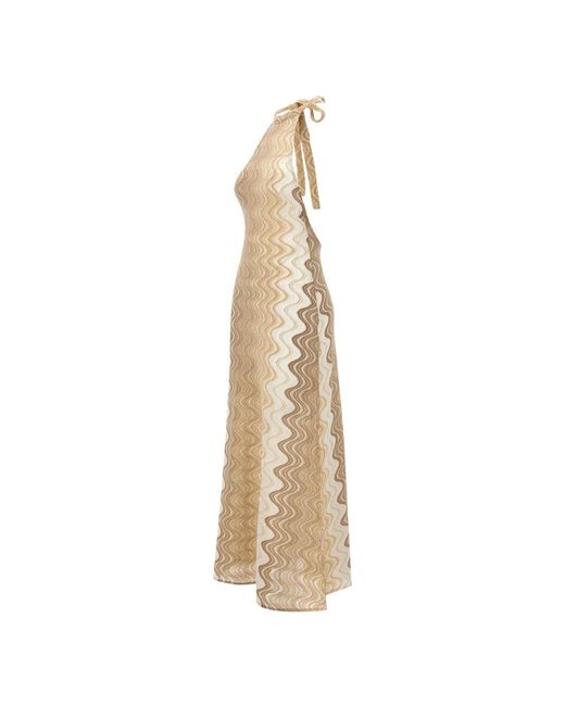 Mc2 Saint Barth Natural Knitted Dresses