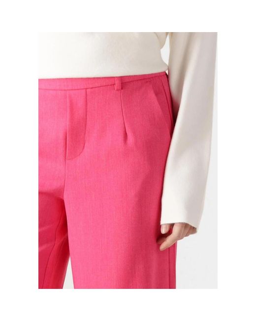 Object Wide Trousers in het Pink