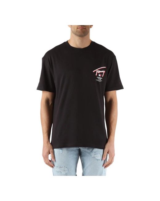Tommy Hilfiger Baumwoll logo print t-shirt in Black für Herren