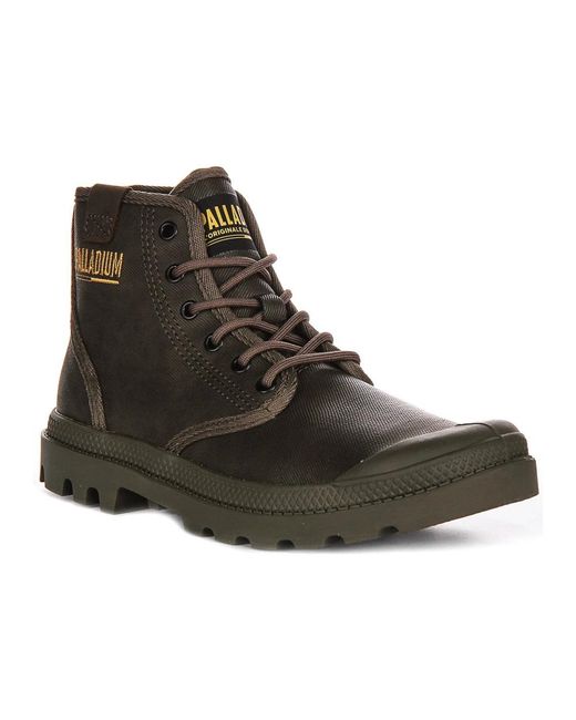 Palladium Brown Lace-Up Boots for men