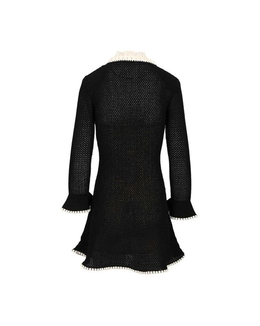 Self-Portrait Black Knitted Dresses
