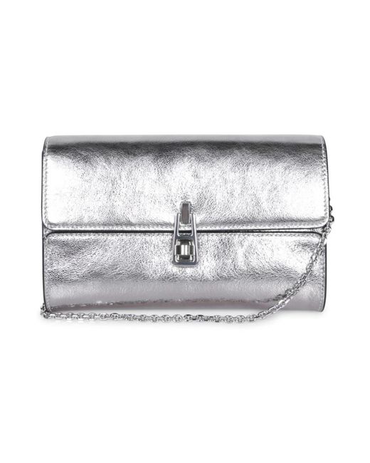 Coccinelle Silber Metallic Kette Clutch