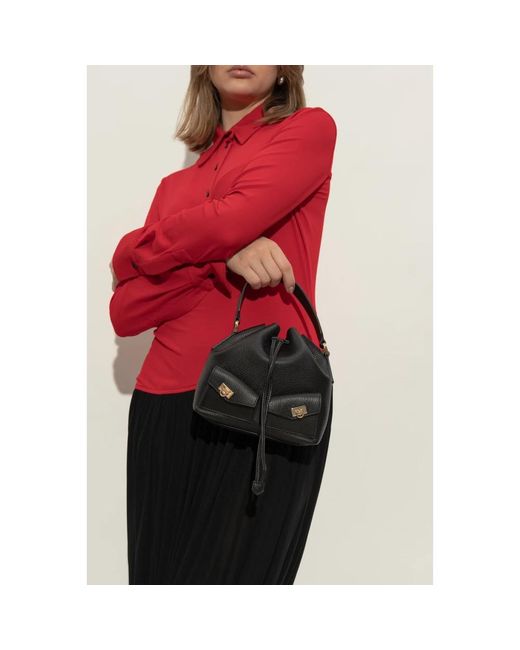 Ferragamo Black Leder-Bucket-Schultertasche