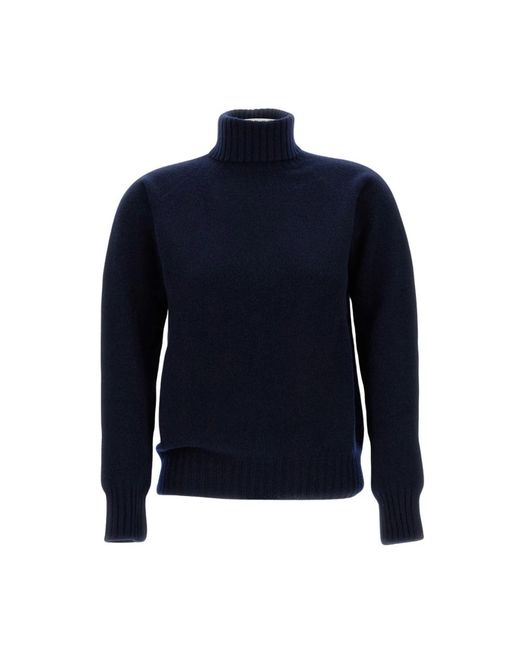 Drumohr Truien & Vesten ,Blauw ,Wol Maglia Dolcevita in het Blue