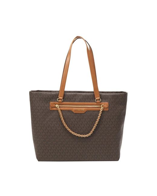 Borsa michael kors marrone con logo outlet