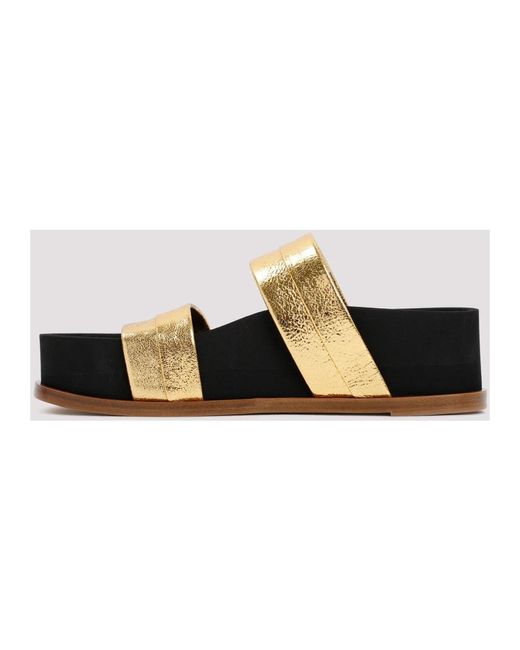 Gabriela Hearst Black Luxus gold striker sandale