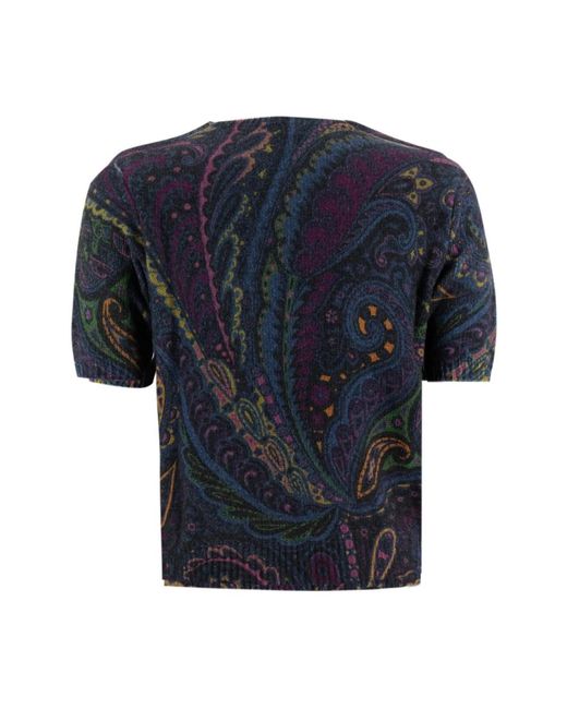 Round-Neck Knitwear Etro de color Blue