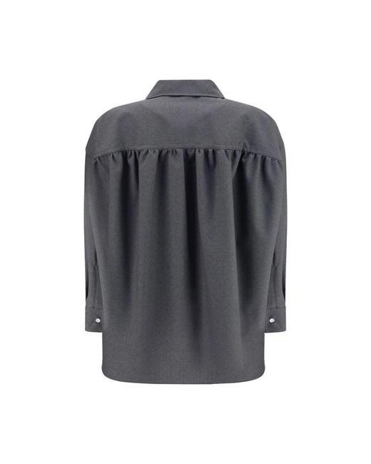 Marni Gray Asymmetrisches hemd mit doppelten schetten