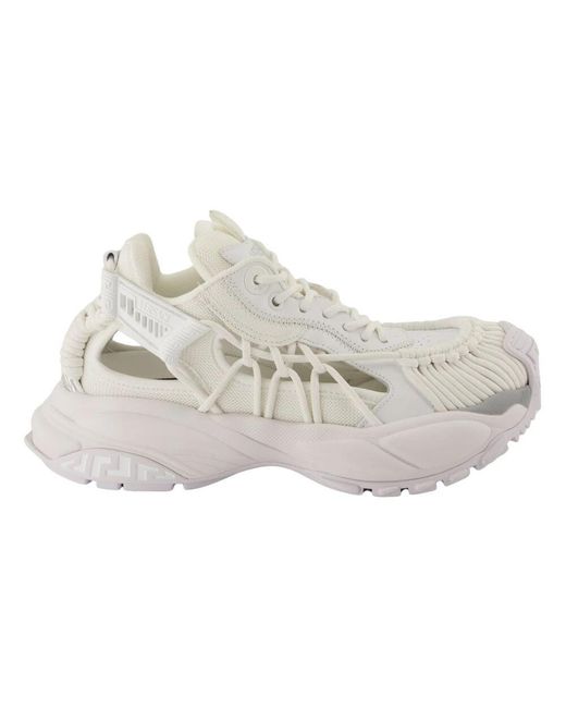 Versace Gray Weiße lederkorb schuhe frühling-sommer 2025