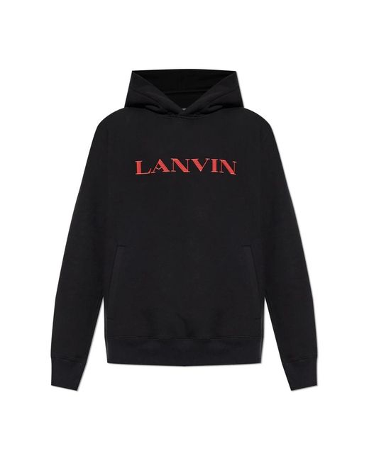 Lanvin Hoodies & Sweatvesten ,Zwart ,Katoen Sweatshirts & Hoodies in het Black voor heren