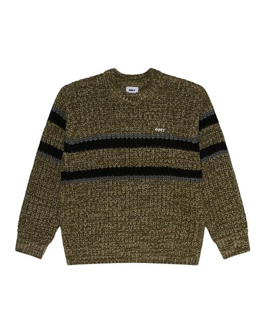 Obey Crewneck Pullover in het Green voor heren