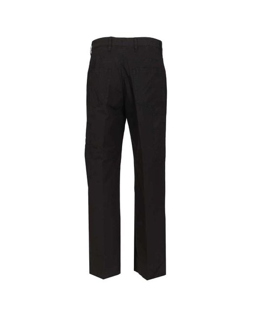 Dries Van Noten Black Straight Trousers for men